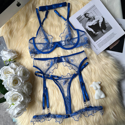 Romantic Lace Embroidery Lingerie Set