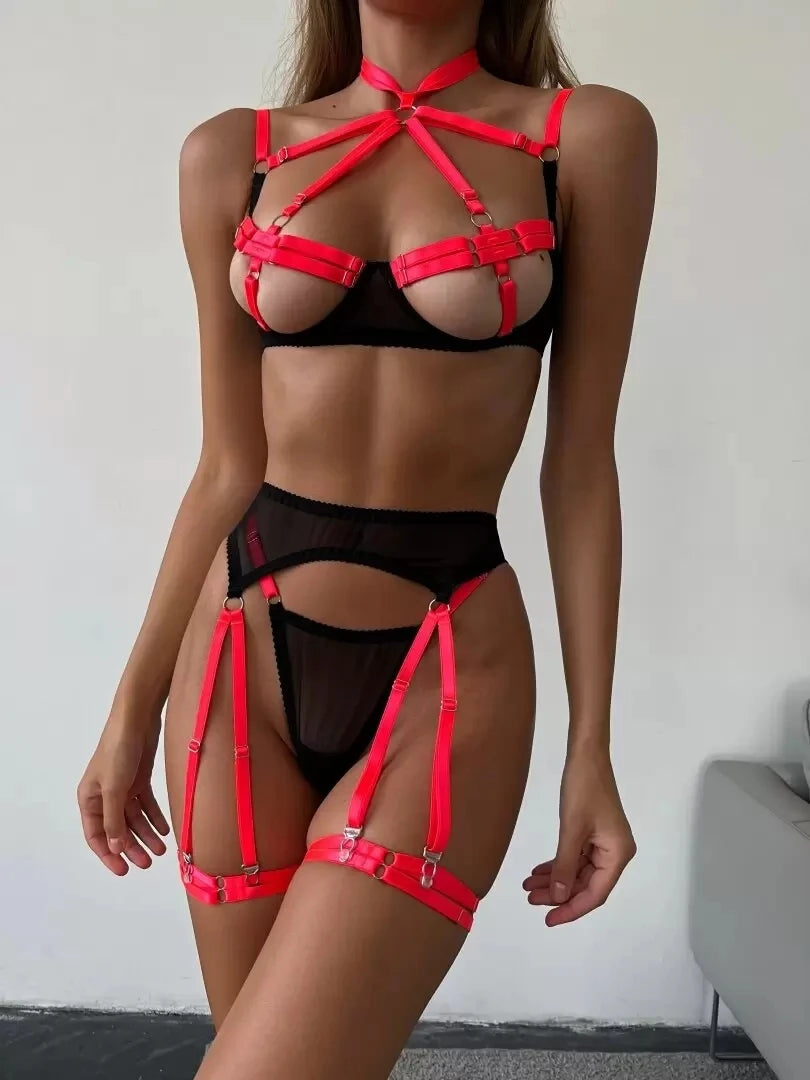 5-Piece Halter Bandage Lingerie Set