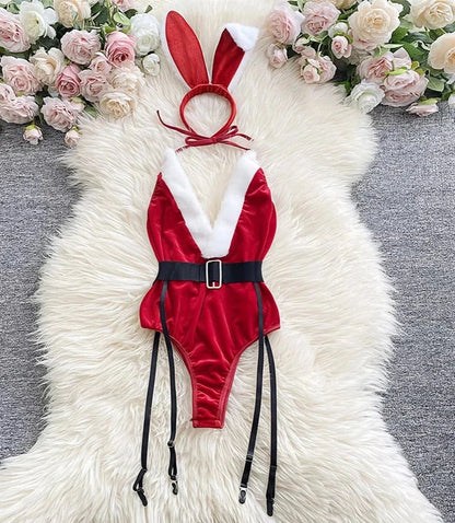 Bunny Christmas Lingerie Bodysuit