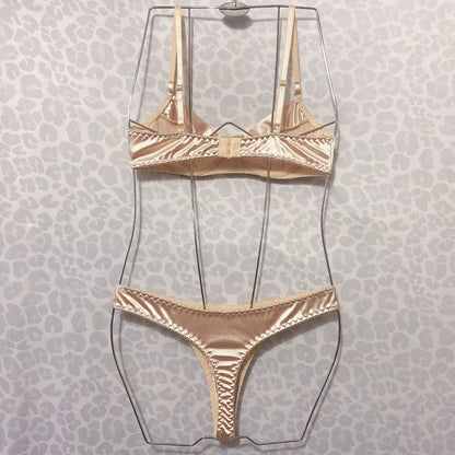 Silk Seamless Lingerie Set in Champagne