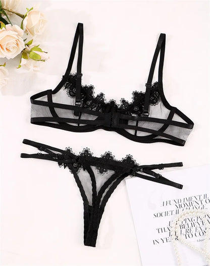 Transparent Lace 2-Piece Lingerie Set