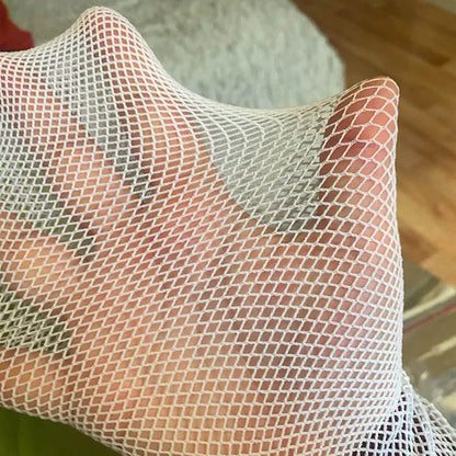 Sexy White High Waist Fishnet Stocking